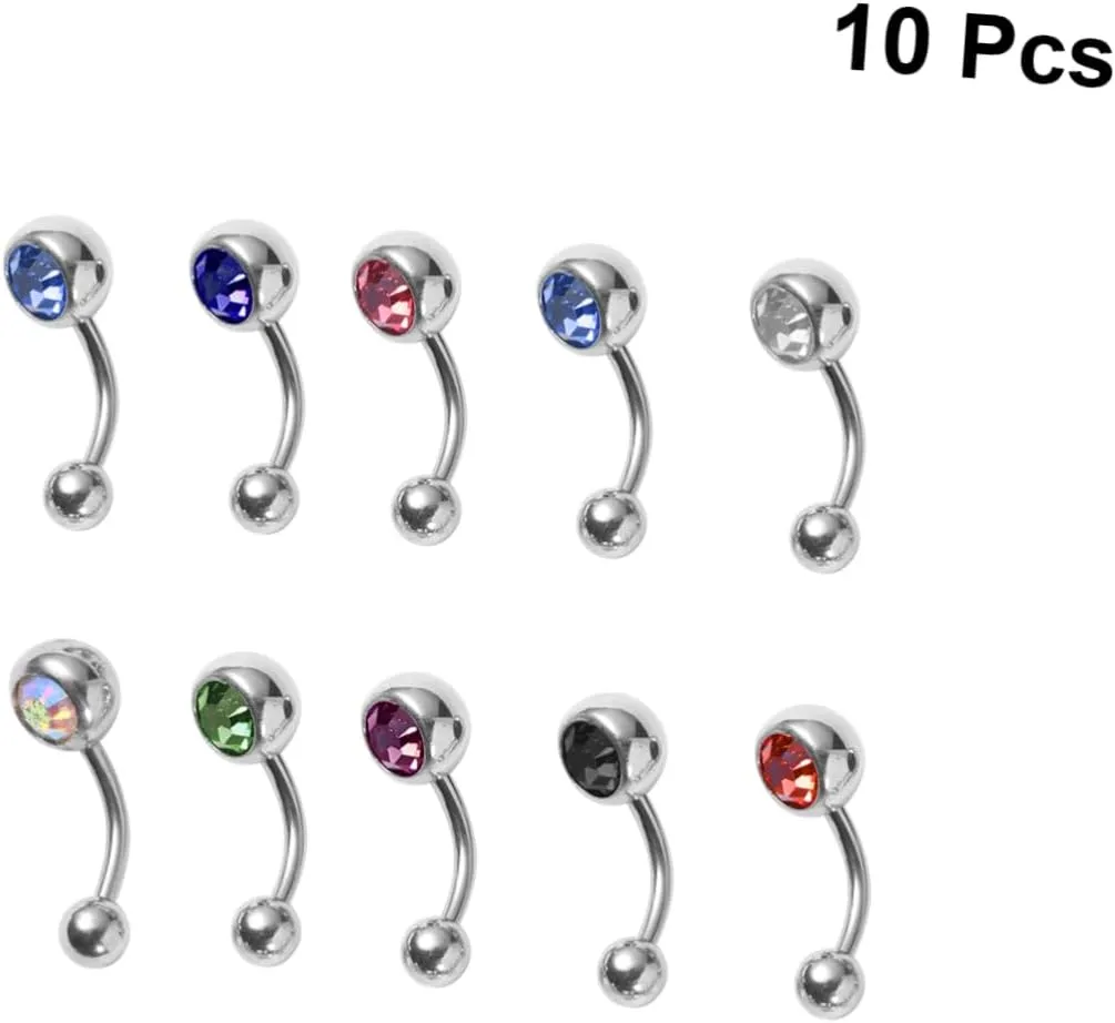 10pcs Piercing Jewelry Belly Button Ring Navel Jewelry Belly Ring