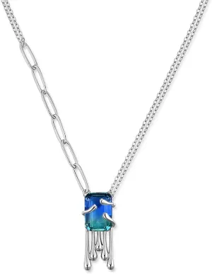 14K Gold Plated Crystal Pendant Necklace Cubic Zirconia Pendant Necklaces for Women Elegant Pearl Pendant Choker Necklaces