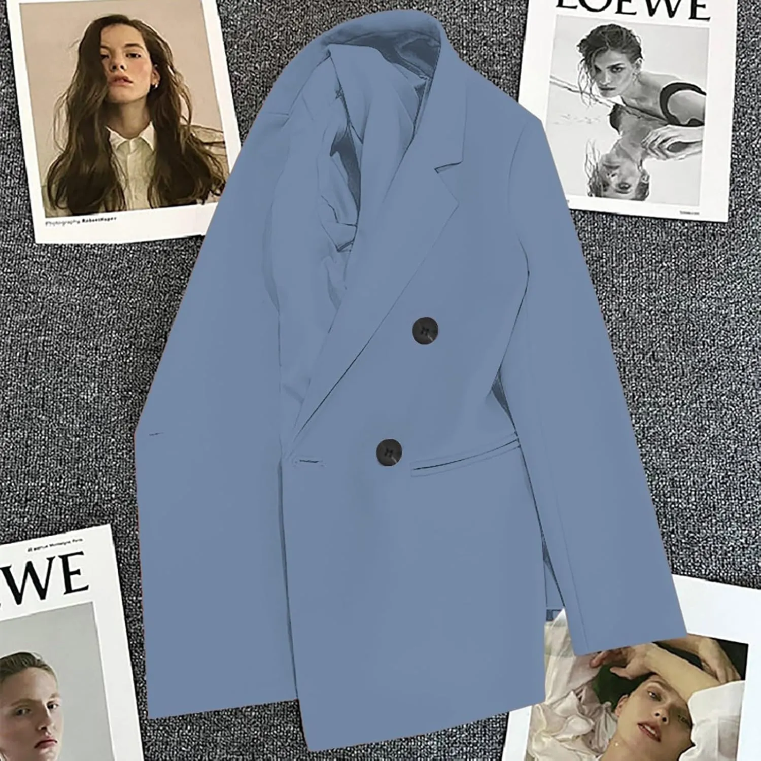 2025 Womens Work Office Blazer Jacket Casual Bussiness Blazers Open Front Long Sleeve Button Down Lapel Blazer