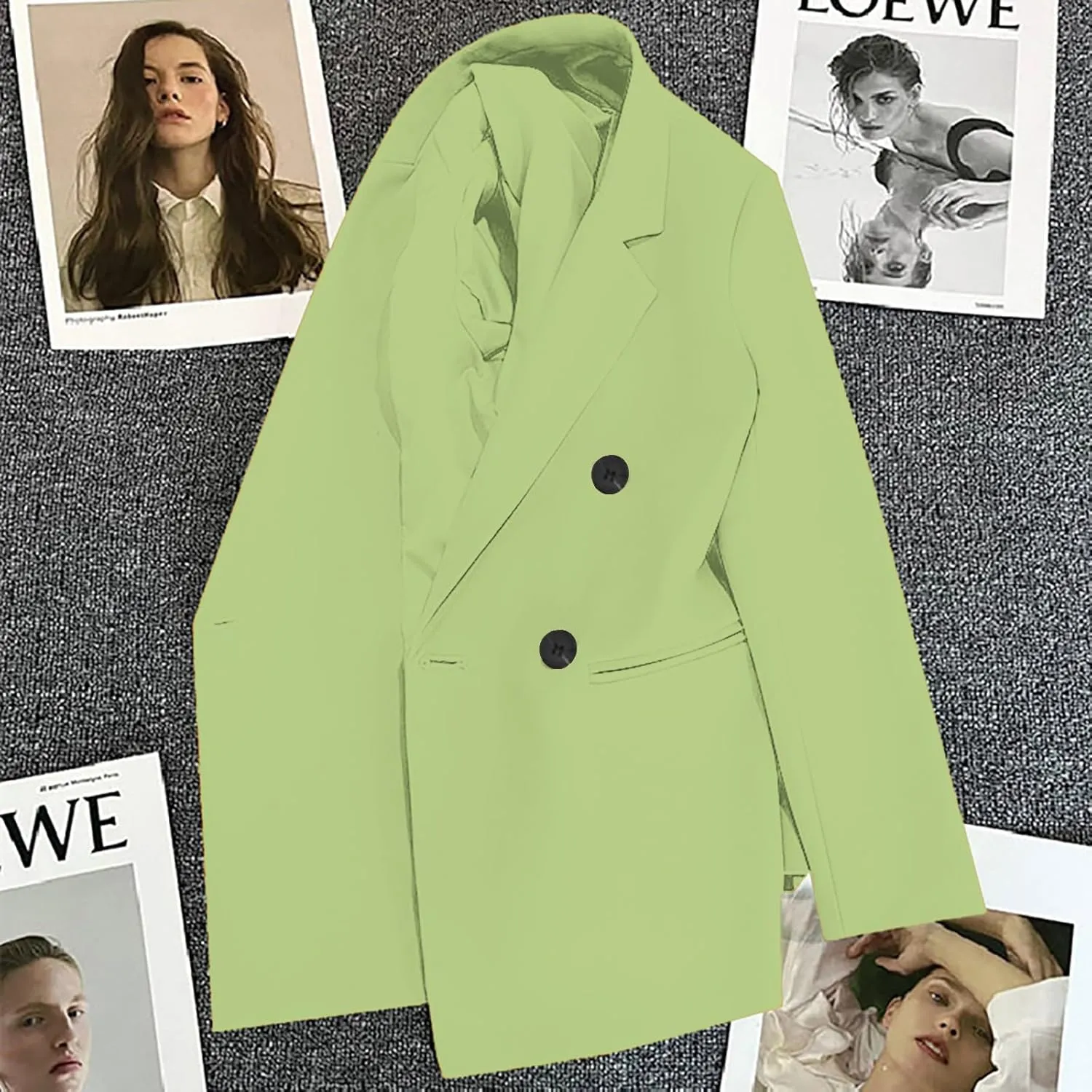 2025 Womens Work Office Blazer Jacket Casual Bussiness Blazers Open Front Long Sleeve Button Down Lapel Blazer
