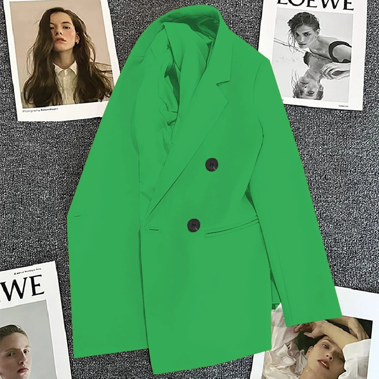 2025 Womens Work Office Blazer Jacket Casual Bussiness Blazers Open Front Long Sleeve Button Down Lapel Blazer