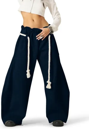 Aelfric Eden Baggy Wide Leg Pants for Women Casual Elastic Waist Lantern Trouser Sweatpants