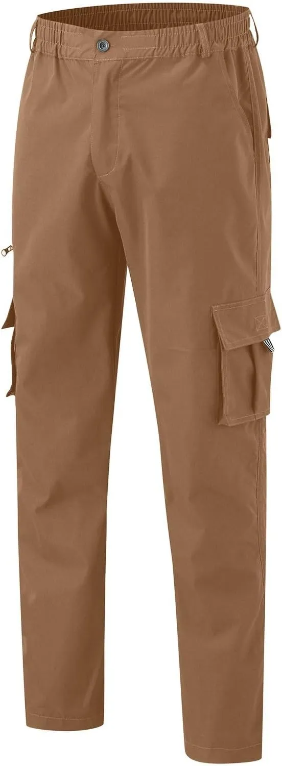 aihihe Camoflage Cargo Pants for Men Mens Compression Workout Pants Brown Baggy Pants Relaxed fit Flat Front Pants Men