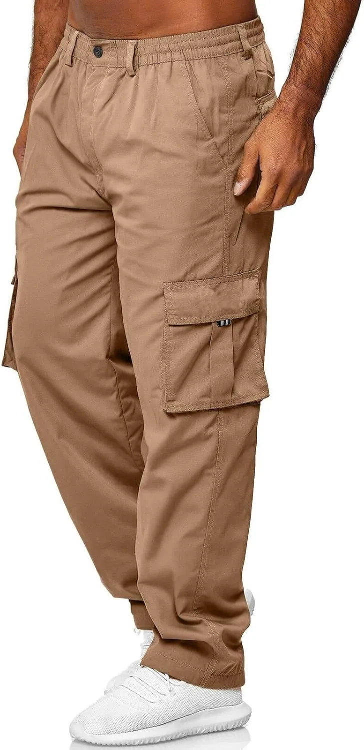 aihihe Camoflage Cargo Pants for Men Mens Compression Workout Pants Brown Baggy Pants Relaxed fit Flat Front Pants Men