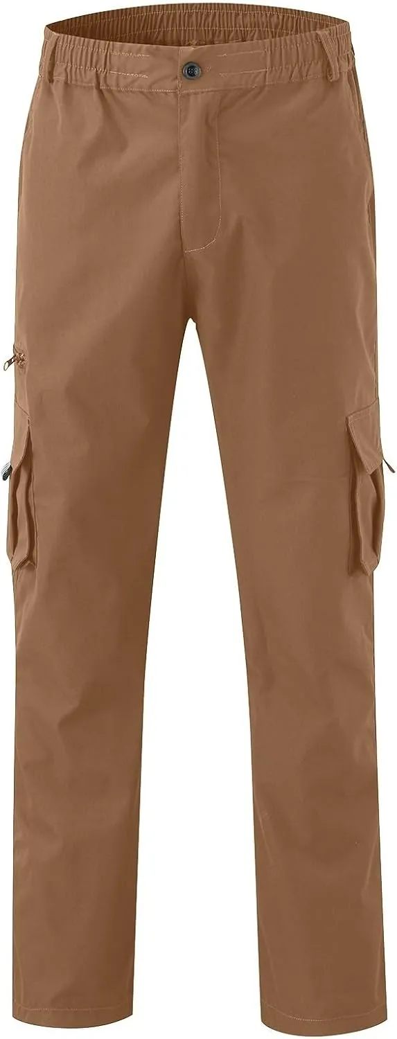 aihihe Camoflage Cargo Pants for Men Mens Compression Workout Pants Brown Baggy Pants Relaxed fit Flat Front Pants Men