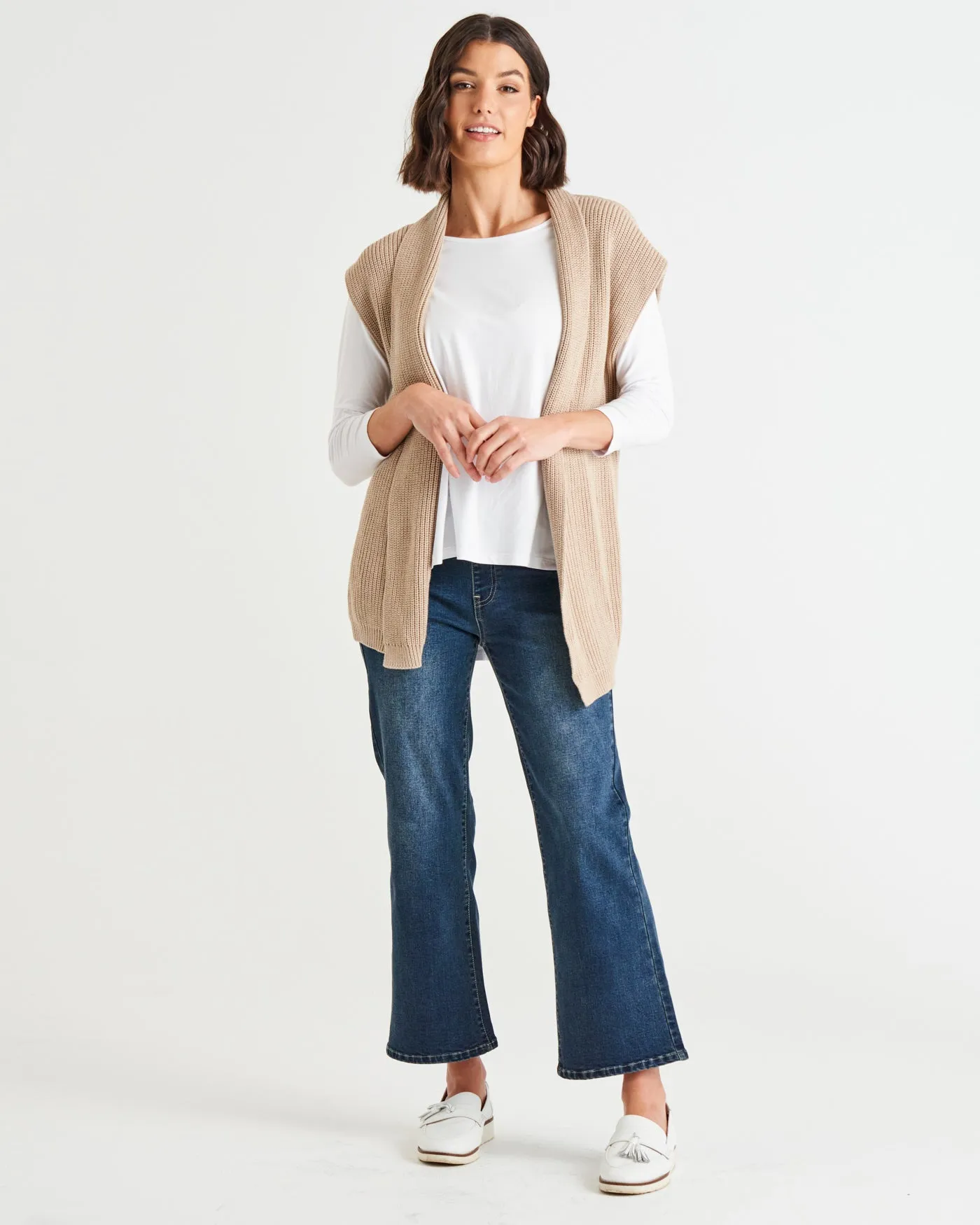 ALLEGRA KNITTED CAPELET - OAT