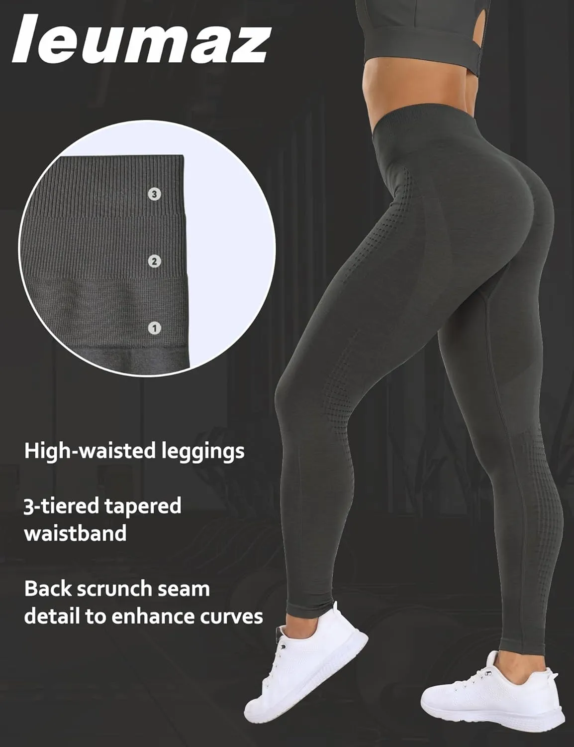 Amplify Scrunch Butt Lifting Leggings for Women Seamless Gym Workout Leggings High Waist Tummy Control Yoga Pants