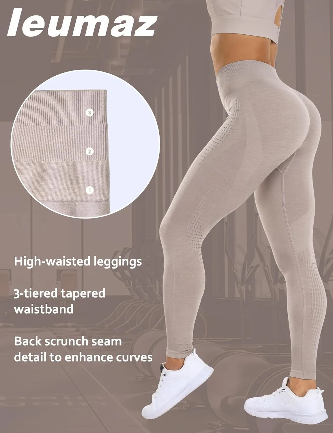 Amplify Scrunch Butt Lifting Leggings for Women Seamless Gym Workout Leggings High Waist Tummy Control Yoga Pants