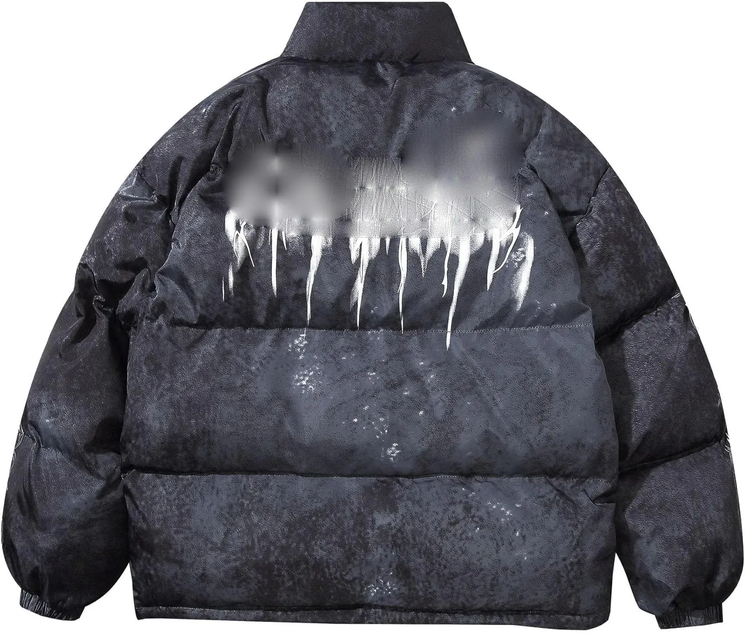 Aoleaky Winter Mens Padded Cotton Jacket Graffiti Printing Parka Thick Down Coats Streetwear Hip Hop Outwear