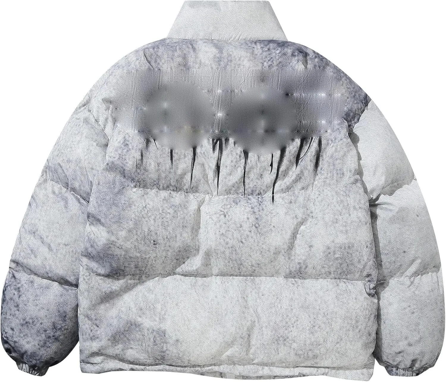 Aoleaky Winter Mens Padded Cotton Jacket Graffiti Printing Parka Thick Down Coats Streetwear Hip Hop Outwear