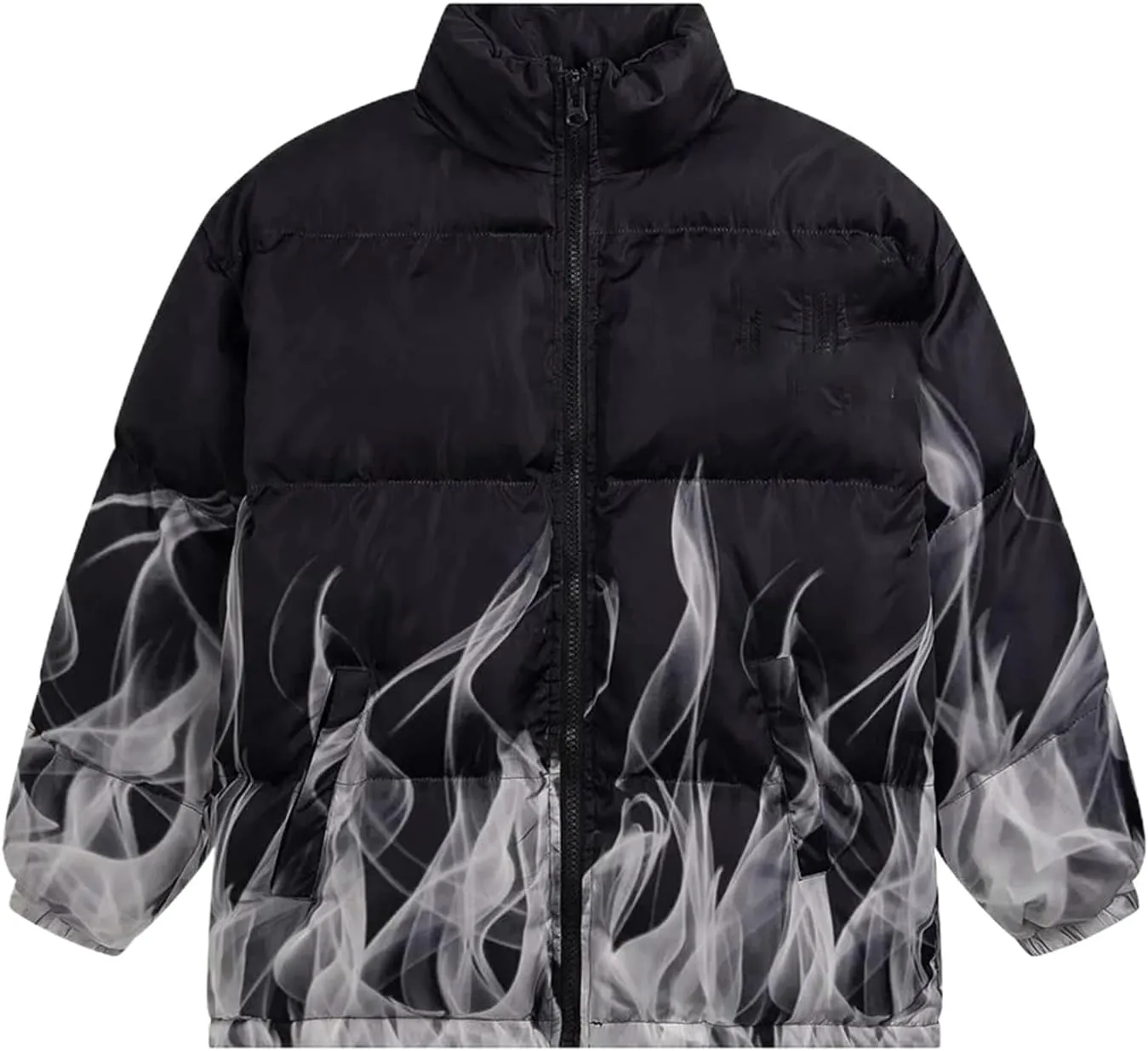 Aoleaky Winter Mens Padded Cotton Jacket Graffiti Printing Parka Thick Down Coats Streetwear Hip Hop Outwear
