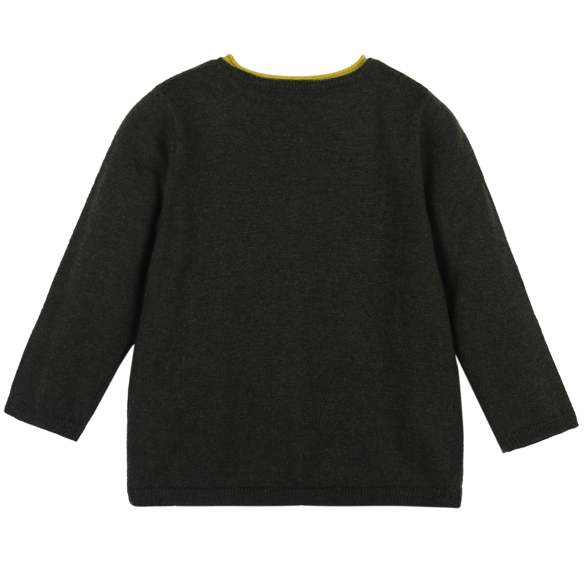 Baby Black Knitted Cardigan With Yellow Bottons