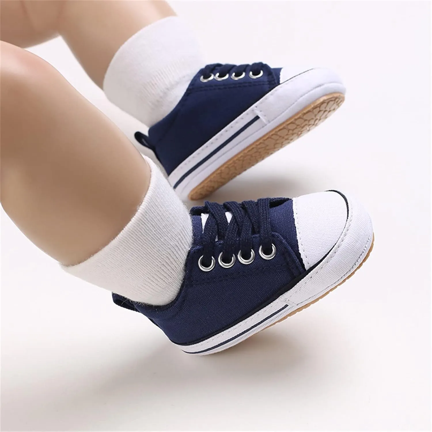 Baby Canvas Sneaker Shoes Toddler Boys Girls Baby First Walking Shoes Infant Crib Shoes Lace up Sneakers Non-Slip