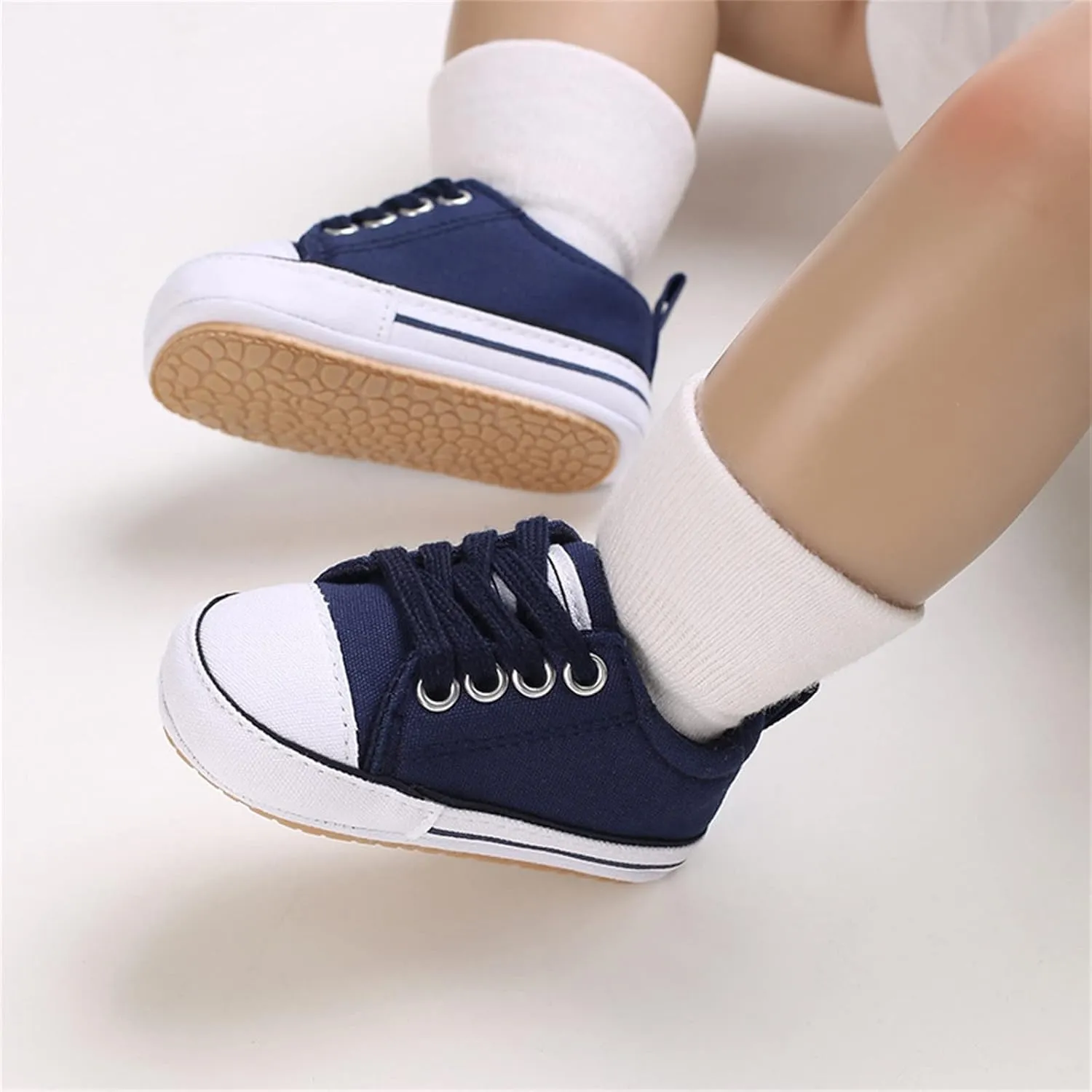 Baby Canvas Sneaker Shoes Toddler Boys Girls Baby First Walking Shoes Infant Crib Shoes Lace up Sneakers Non-Slip