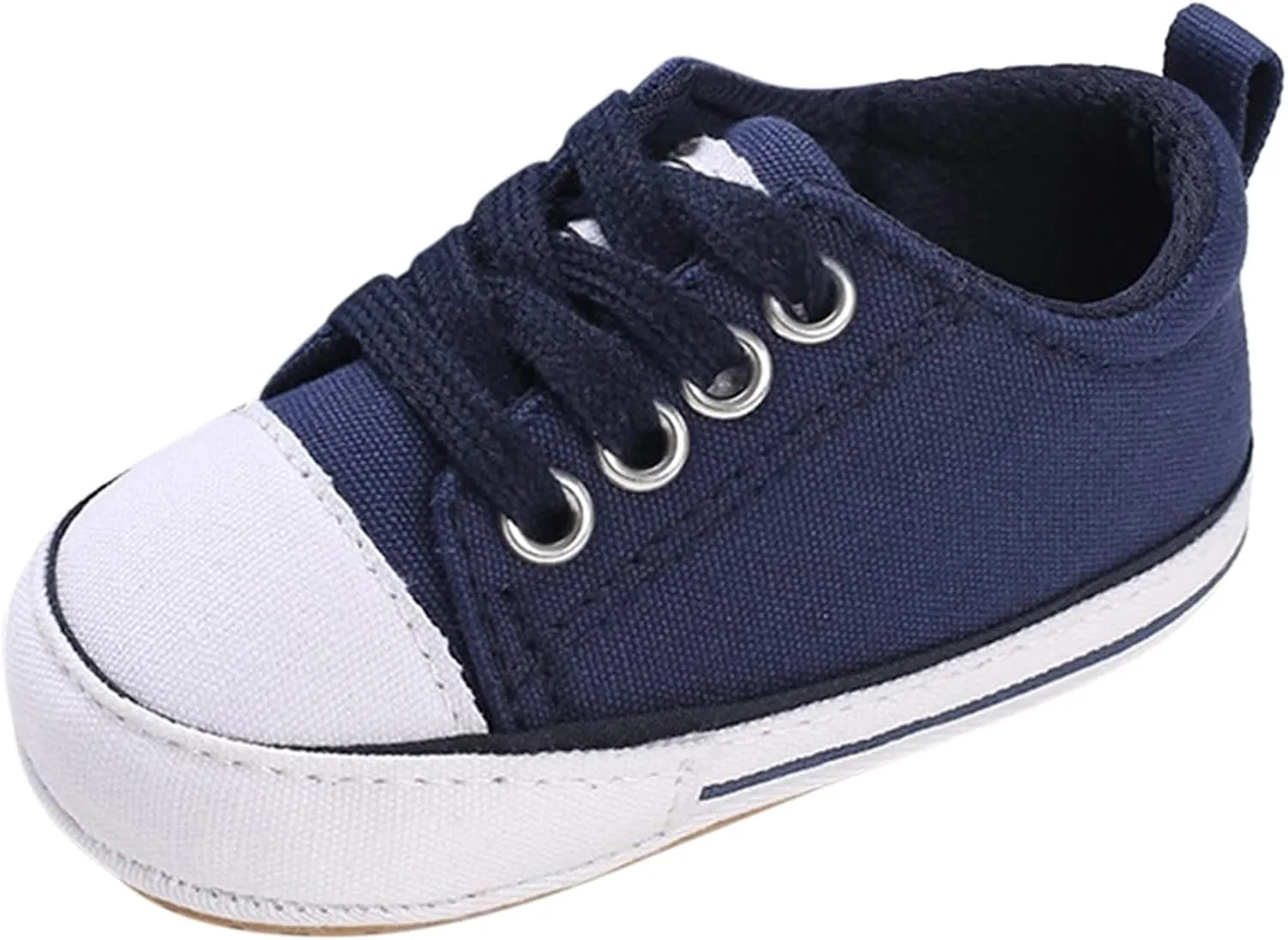 Baby Canvas Sneaker Shoes Toddler Boys Girls Baby First Walking Shoes Infant Crib Shoes Lace up Sneakers Non-Slip
