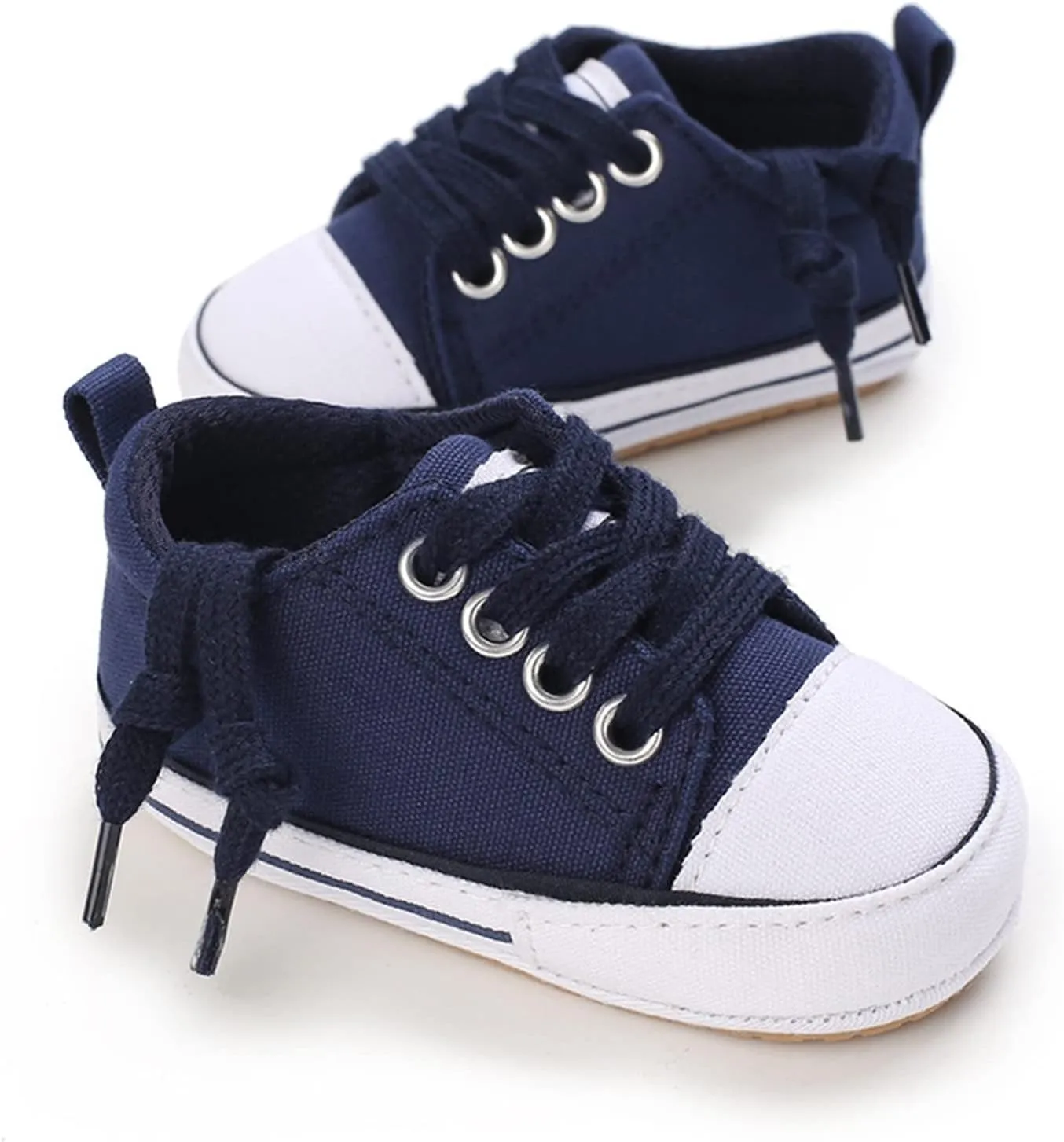Baby Canvas Sneaker Shoes Toddler Boys Girls Baby First Walking Shoes Infant Crib Shoes Lace up Sneakers Non-Slip