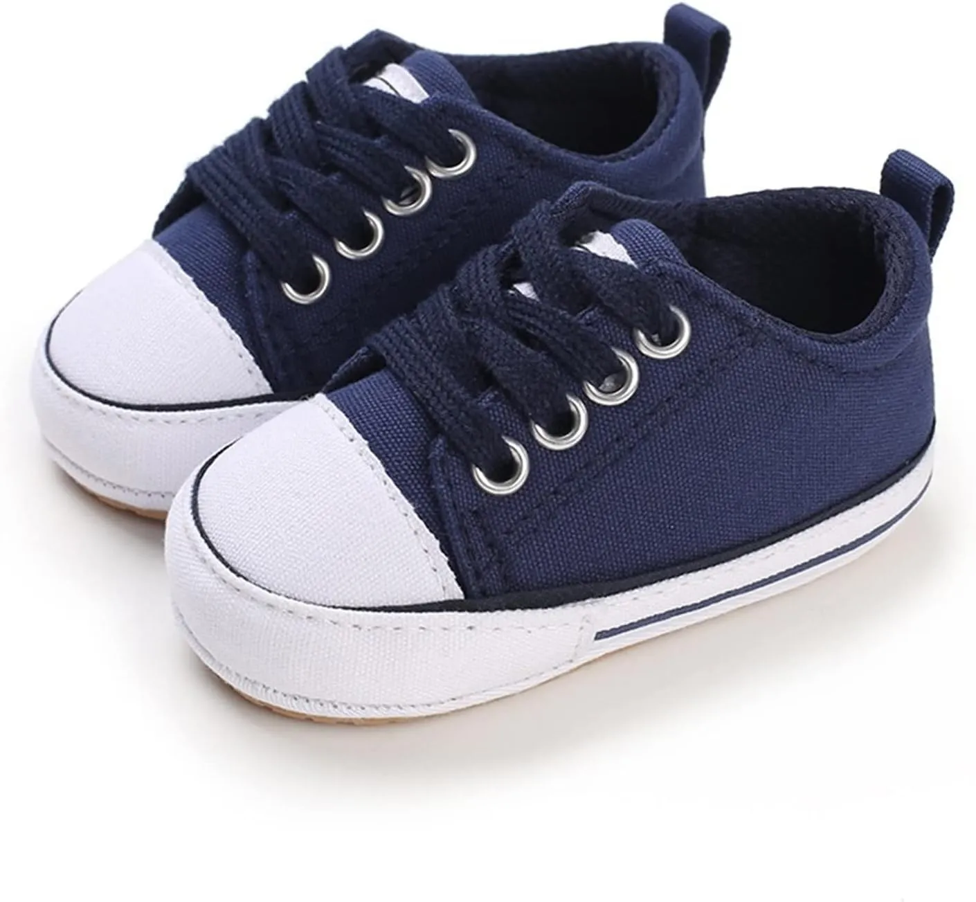 Baby Canvas Sneaker Shoes Toddler Boys Girls Baby First Walking Shoes Infant Crib Shoes Lace up Sneakers Non-Slip