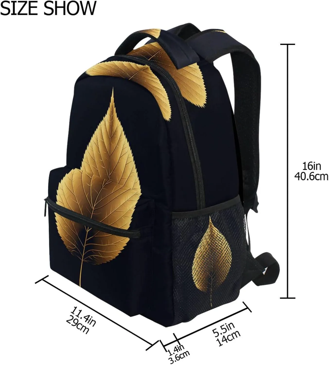 Backpacks for Men and Women Fashion Diaper Bag Backpack with Chest Strap for College Work Leaf Mustard Mission Style