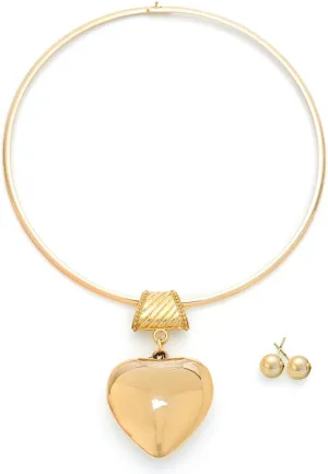 Barode African Choker Necklace Gold Round Necklaces Gothic Chunky Statement Necklaces and Earrings Set Jewelry for Women
