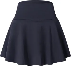 Black Skort for Women Athletic Skorts for Women Workout Yoga Pleated Tennis Skirts with Shorts High Waist Tummy Control Mini Striped Skirts Black Skirt with Shorts Underneath