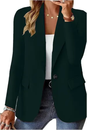 Blazers for Women 2025 Trendy Business Casual Jackets with Pockets Long Sleeve Lapel Office Blazer Outerwear