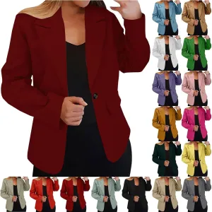 Blazers for Women 2025 Trendy Business Casual Jackets with Pockets Long Sleeve Lapel Office Blazer Outerwear