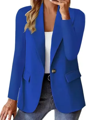 Blazers for Women 2025 Trendy Business Casual Jackets with Pockets Long Sleeve Lapel Office Blazer Outerwear