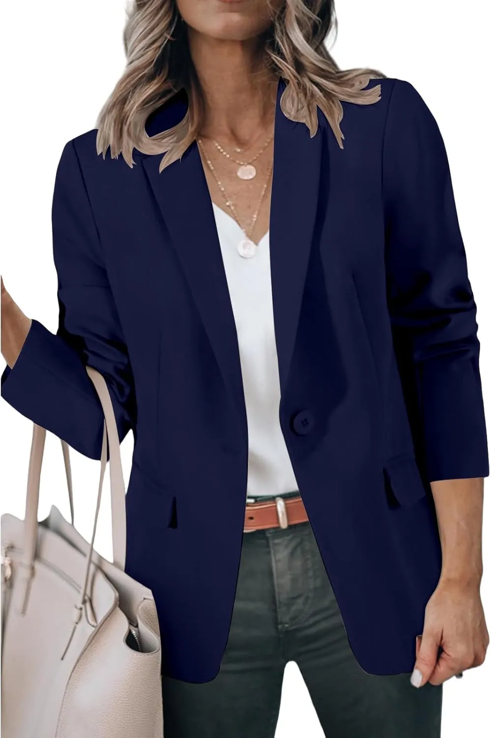 Blazers for Women Business Casual Work Office Suit Jackets Trendy Dressy Open Front Long Sleeve Blazer