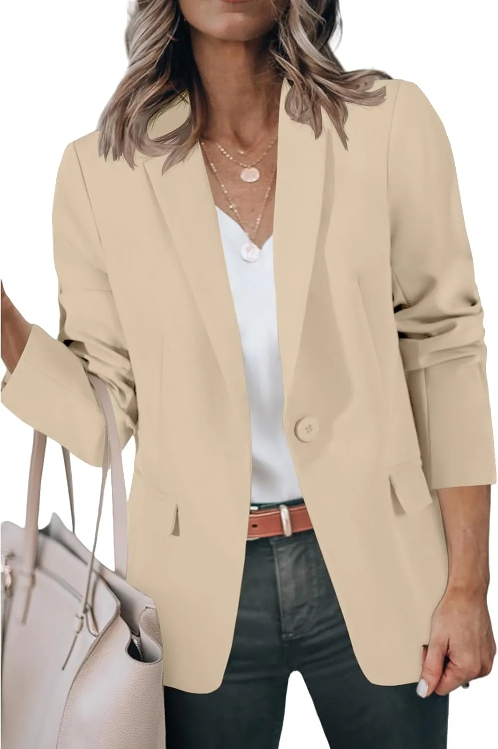 Blazers for Women Business Casual Work Office Suit Jackets Trendy Dressy Open Front Long Sleeve Blazer