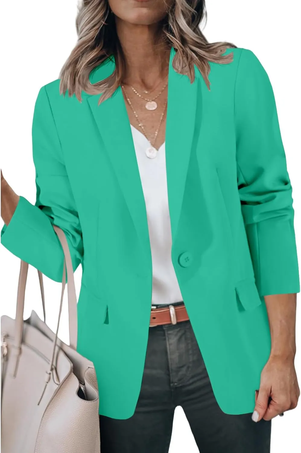 Blazers for Women Business Casual Work Office Suit Jackets Trendy Dressy Open Front Long Sleeve Blazer