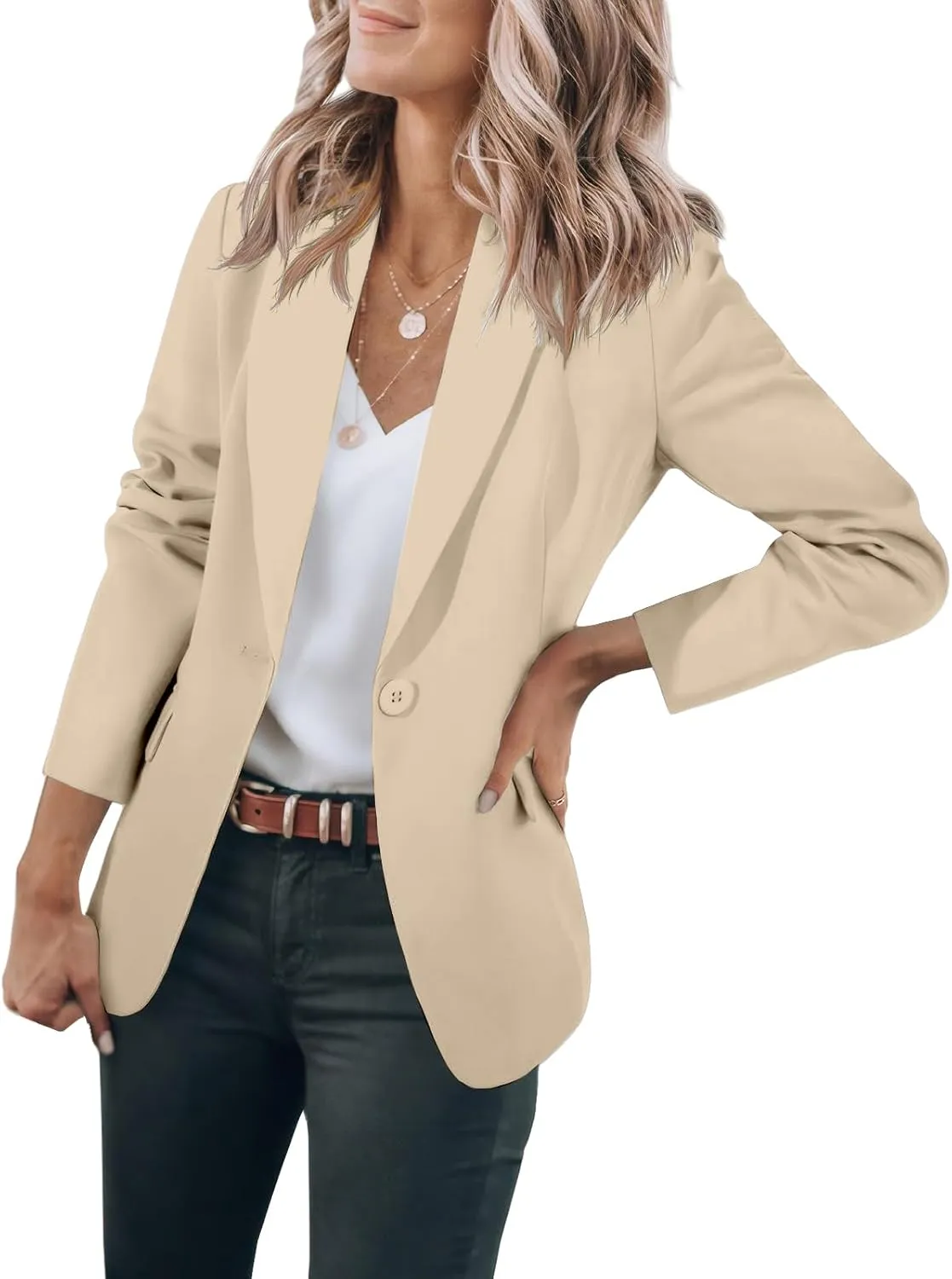 Blazers for Women Business Casual Work Office Suit Jackets Trendy Dressy Open Front Long Sleeve Blazer