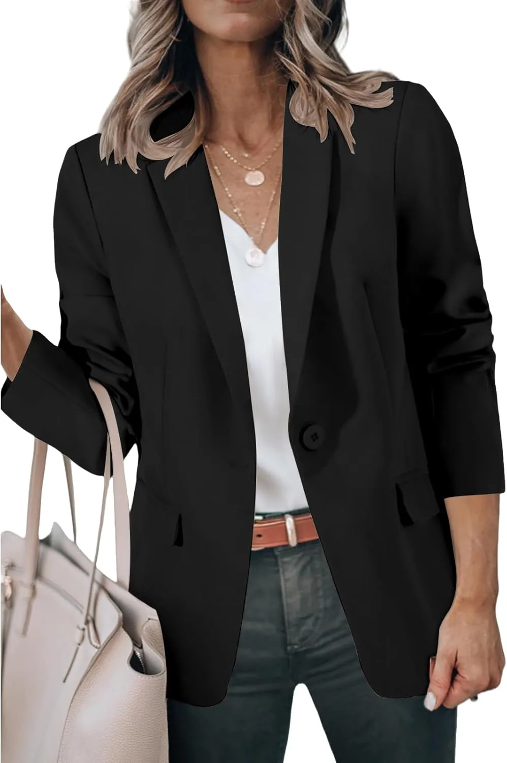 Blazers for Women Business Casual Work Office Suit Jackets Trendy Dressy Open Front Long Sleeve Blazer