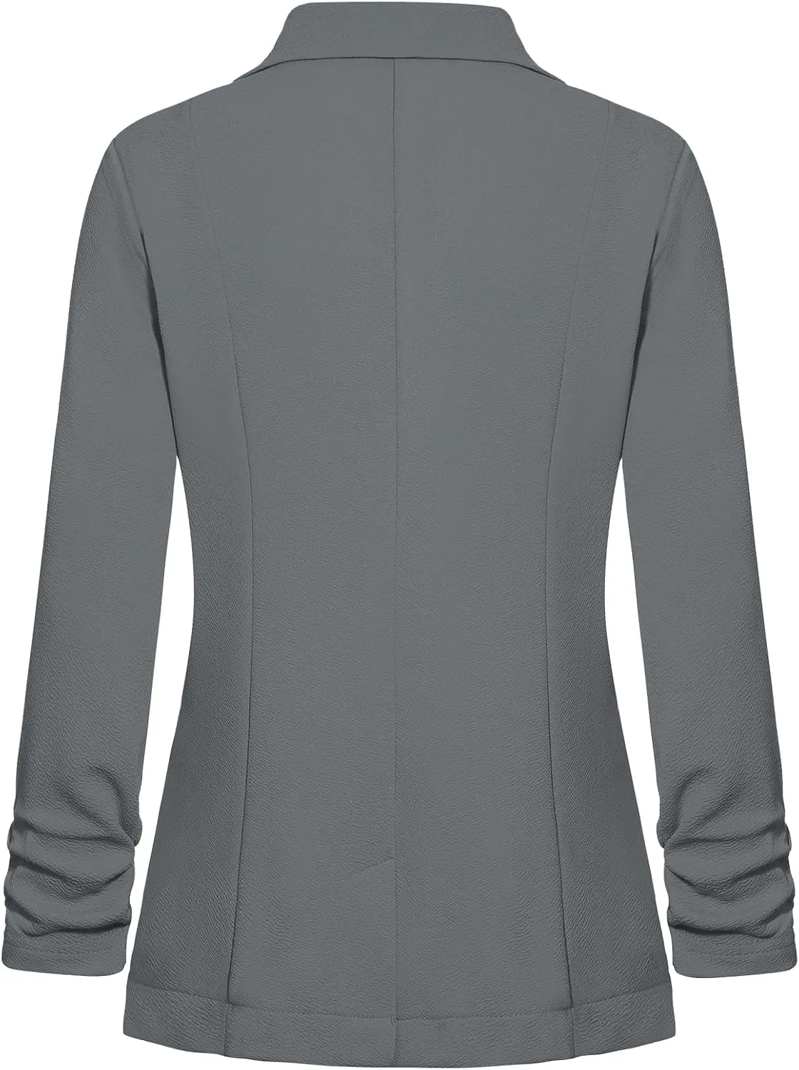 Blazers for Women Dressy Casual Ruched 3/4 Sleeve Lapel Button Work Office Cardigan Suit Jacket with Pockets