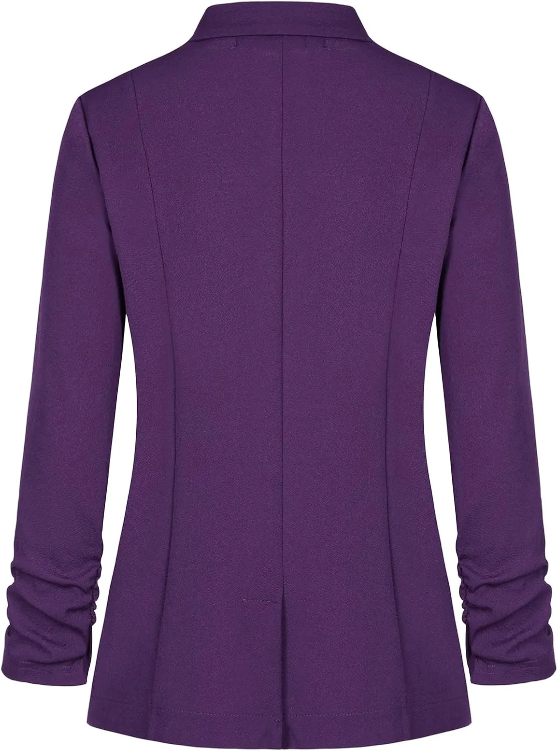Blazers for Women Dressy Casual Ruched 3/4 Sleeve Lapel Button Work Office Cardigan Suit Jacket with Pockets