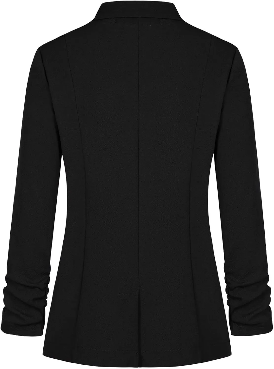Blazers for Women Dressy Casual Ruched 3/4 Sleeve Lapel Button Work Office Cardigan Suit Jacket with Pockets