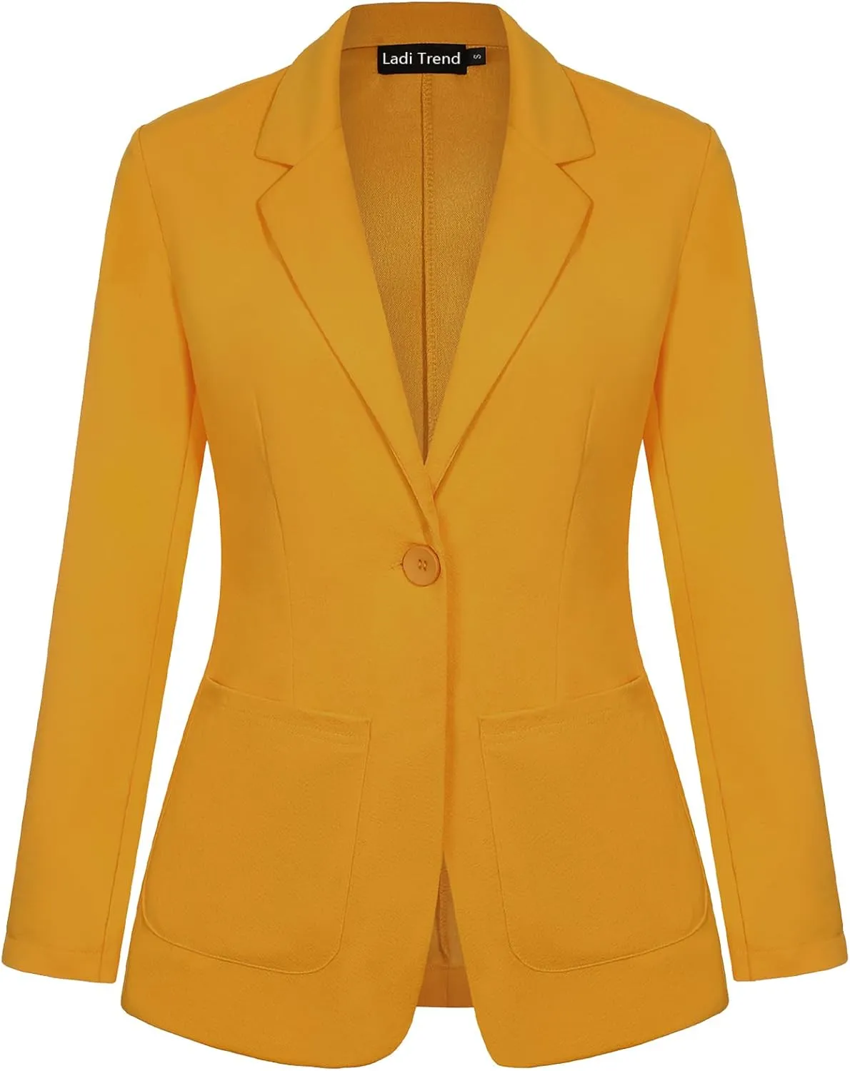 Blazers for Women Long Sleeve Button Front Blazer Notch Lapel Casual Work Office Suit Jackets with Pocket