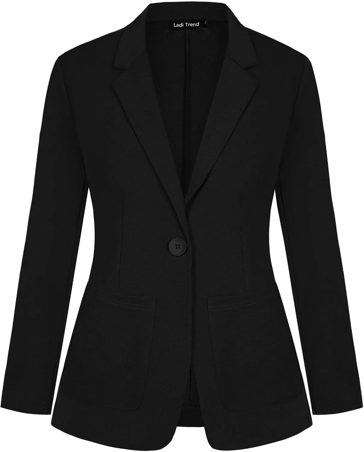 Blazers for Women Long Sleeve Button Front Blazer Notch Lapel Casual Work Office Suit Jackets with Pocket