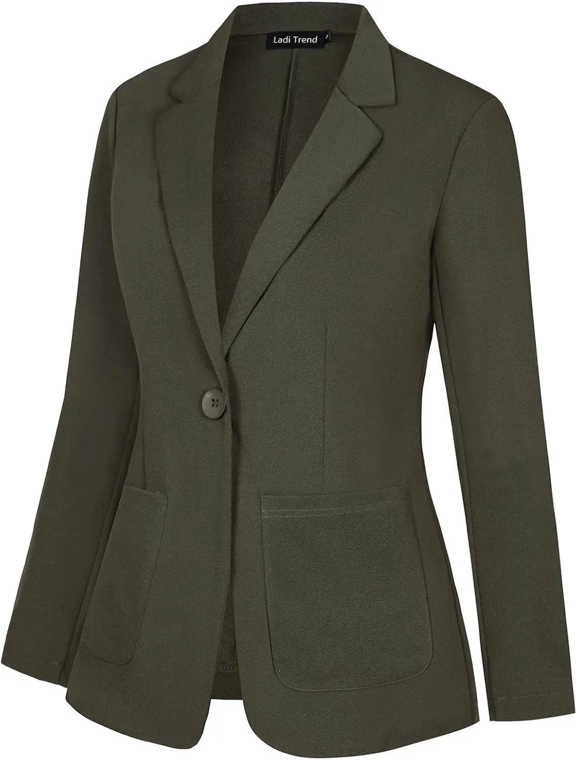 Blazers for Women Long Sleeve Button Front Blazer Notch Lapel Casual Work Office Suit Jackets with Pocket