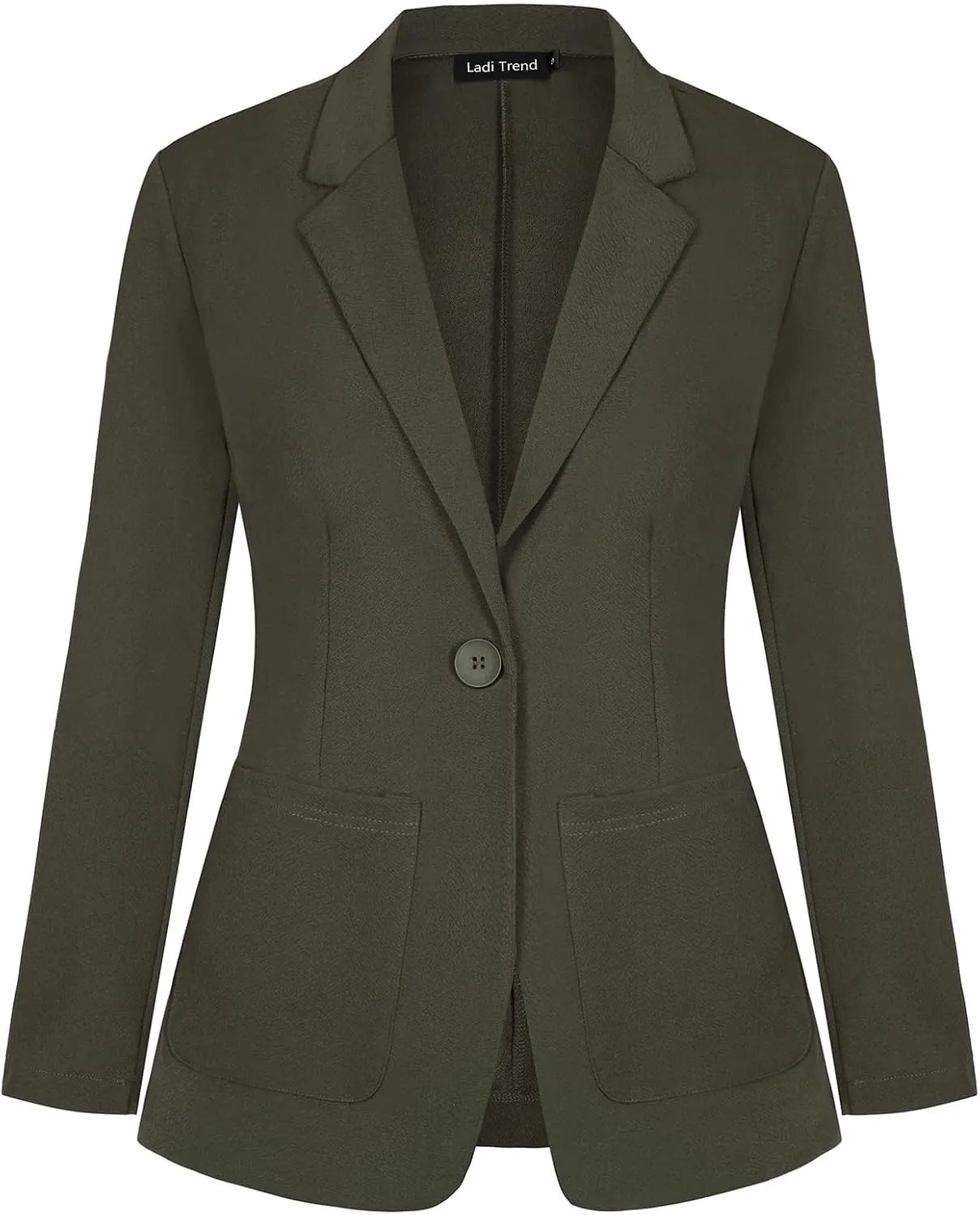 Blazers for Women Long Sleeve Button Front Blazer Notch Lapel Casual Work Office Suit Jackets with Pocket