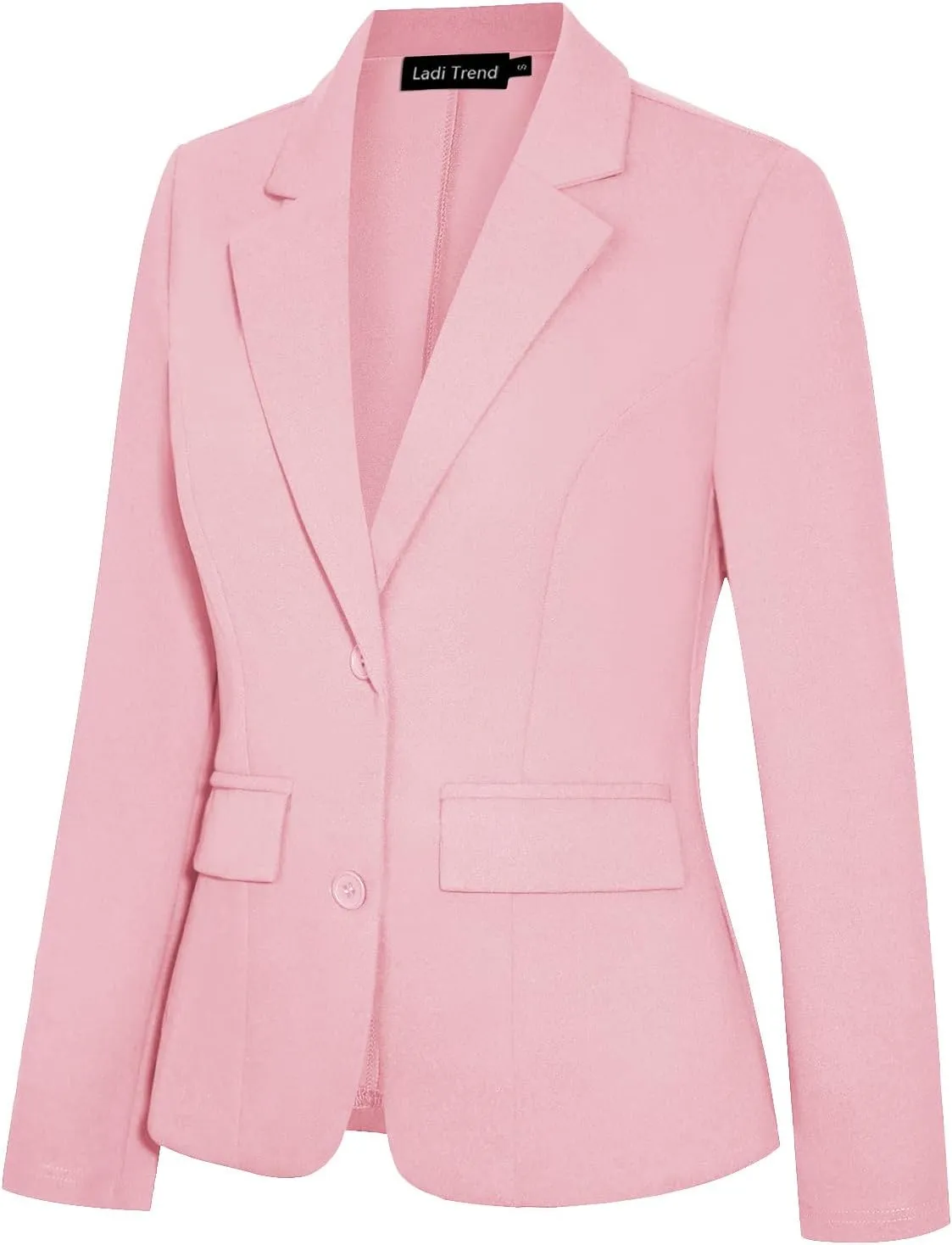 Blazers for Women Long Sleeve Notch Lapel Button Front Blazer Casual Work Office Suit Jackets with Pockets