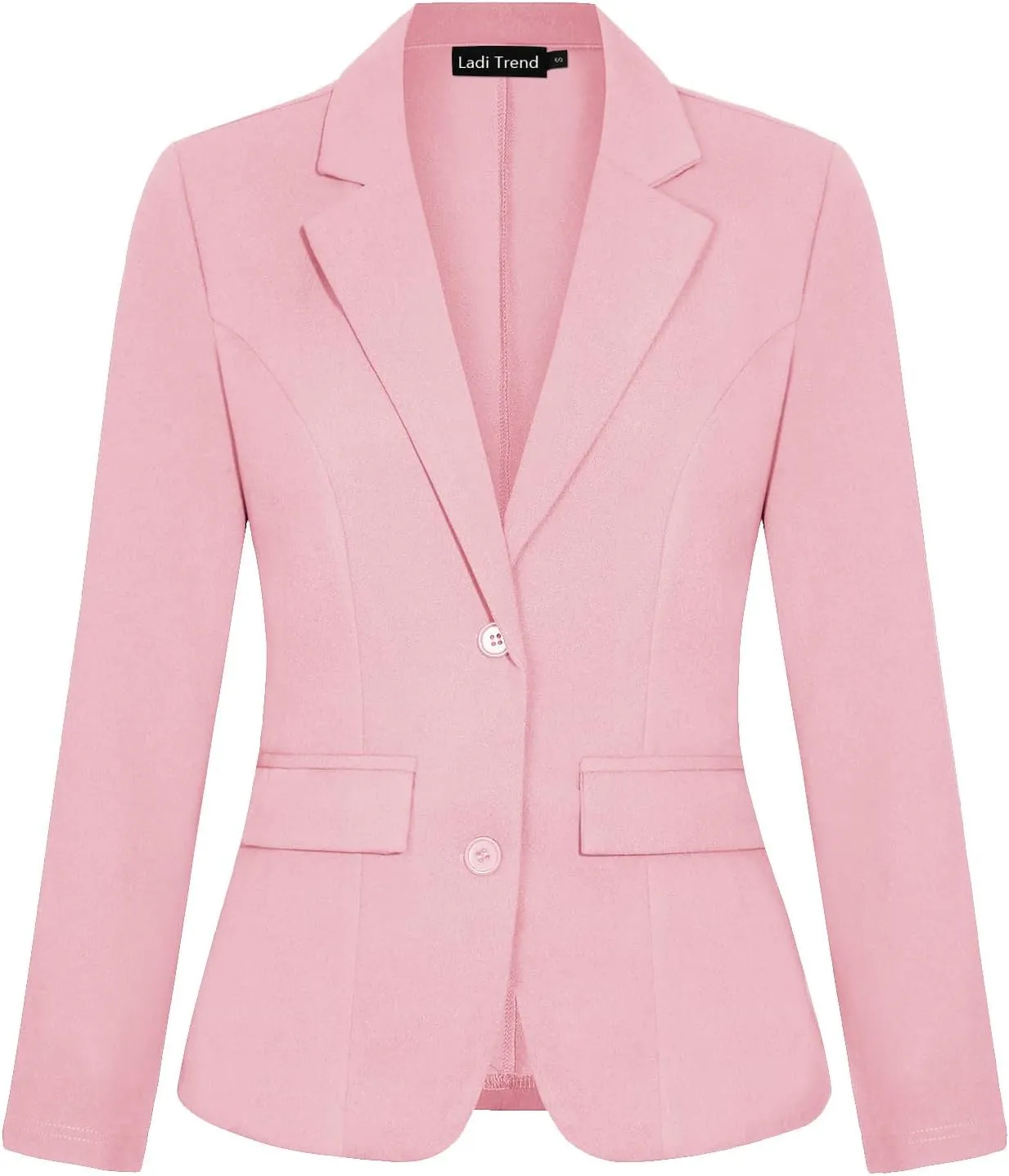 Blazers for Women Long Sleeve Notch Lapel Button Front Blazer Casual Work Office Suit Jackets with Pockets