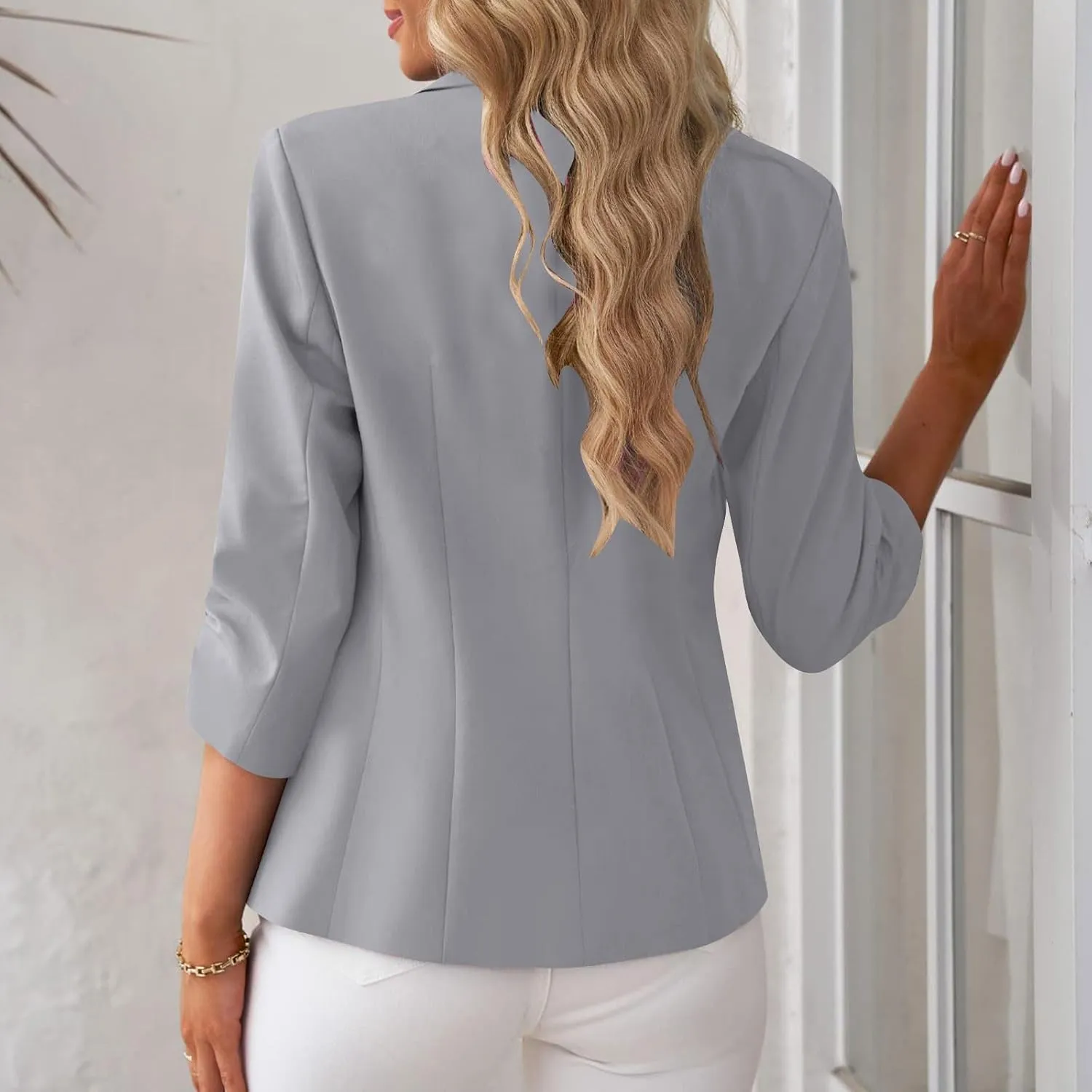 Blazers for Women Trendy Dressy Suit Jackets,2025 Winter Bussiness Suit Clothes,Long Sleeve Button Open Front Tops