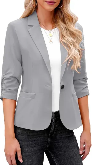 Blazers for Women Trendy Dressy Suit Jackets,2025 Winter Bussiness Suit Clothes,Long Sleeve Button Open Front Tops