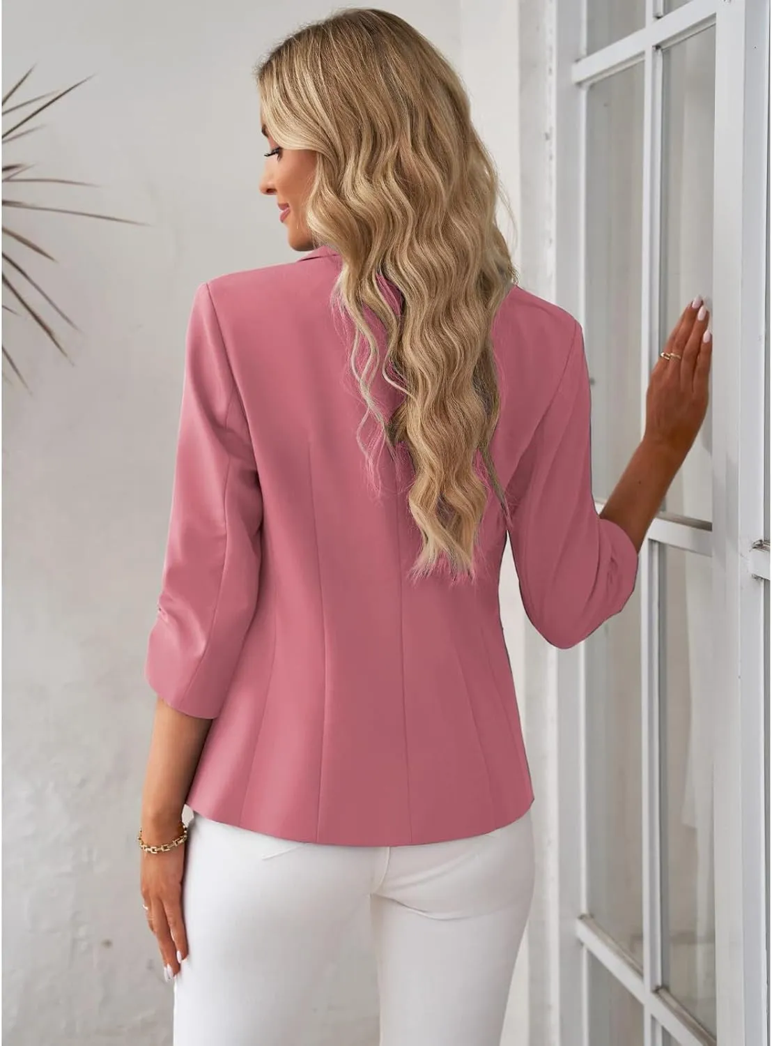 Blazers for Women Trendy Dressy Suit Jackets,2025 Winter Bussiness Suit Clothes,Long Sleeve Button Open Front Tops
