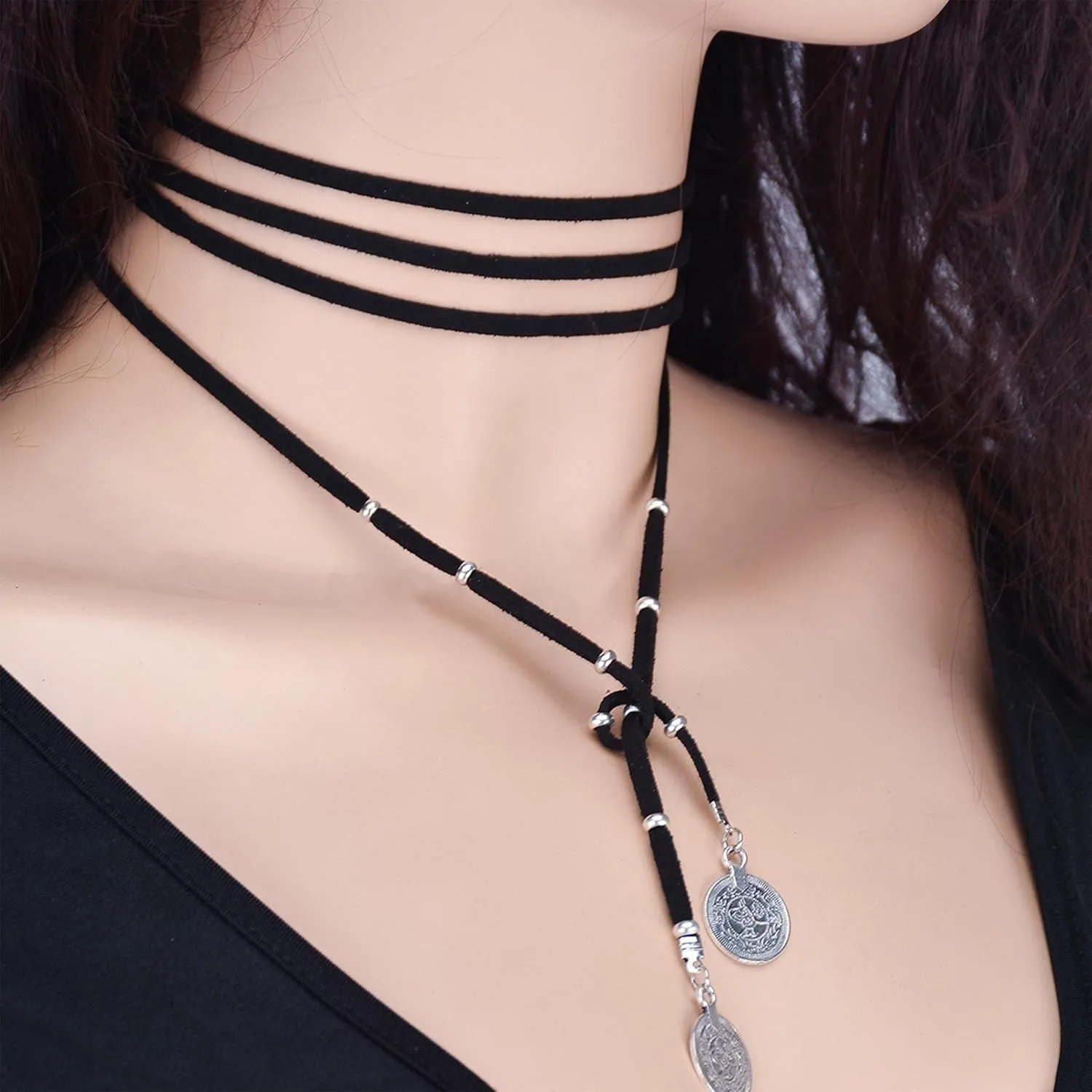 Boho Necklaces for Women Country Concert Outfits Nashville Western Outfit for Women Choker Necklaces Long Leather Necklace Western Dress Jewelry Country Cowgirl Accessories Gifts