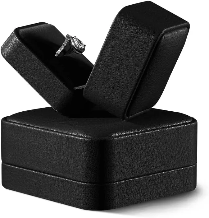 Bracelet Box, Leather Necklace Boxes For Jewelry Gift,Premium Mens Jewelry Box,Luxury Black Jewelry Box (Black)