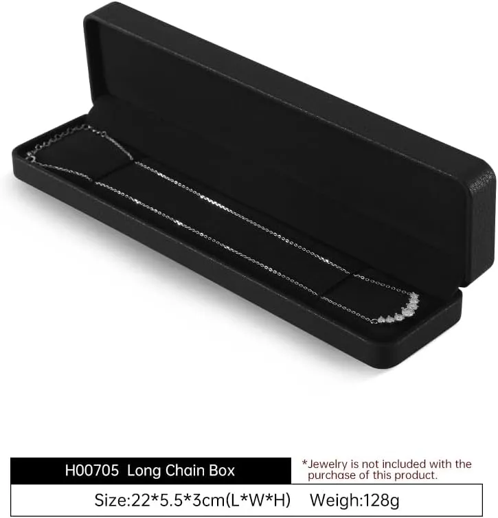 Bracelet Box, Leather Necklace Boxes For Jewelry Gift,Premium Mens Jewelry Box,Luxury Black Jewelry Box (Black)