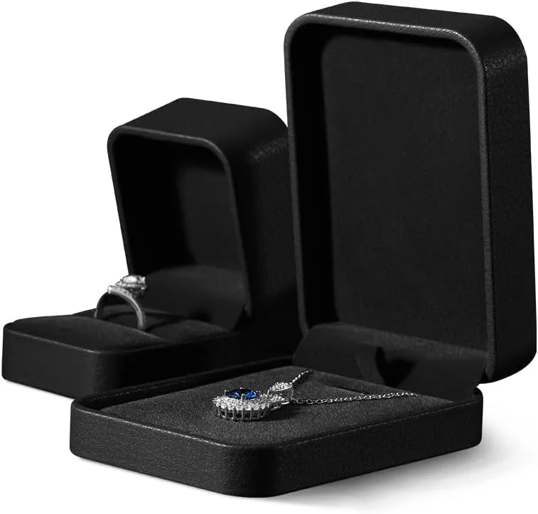 Bracelet Box, Leather Necklace Boxes For Jewelry Gift,Premium Mens Jewelry Box,Luxury Black Jewelry Box (Black)