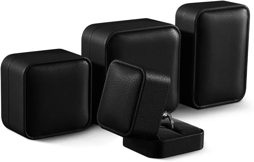 Bracelet Box, Leather Necklace Boxes For Jewelry Gift,Premium Mens Jewelry Box,Luxury Black Jewelry Box (Black)