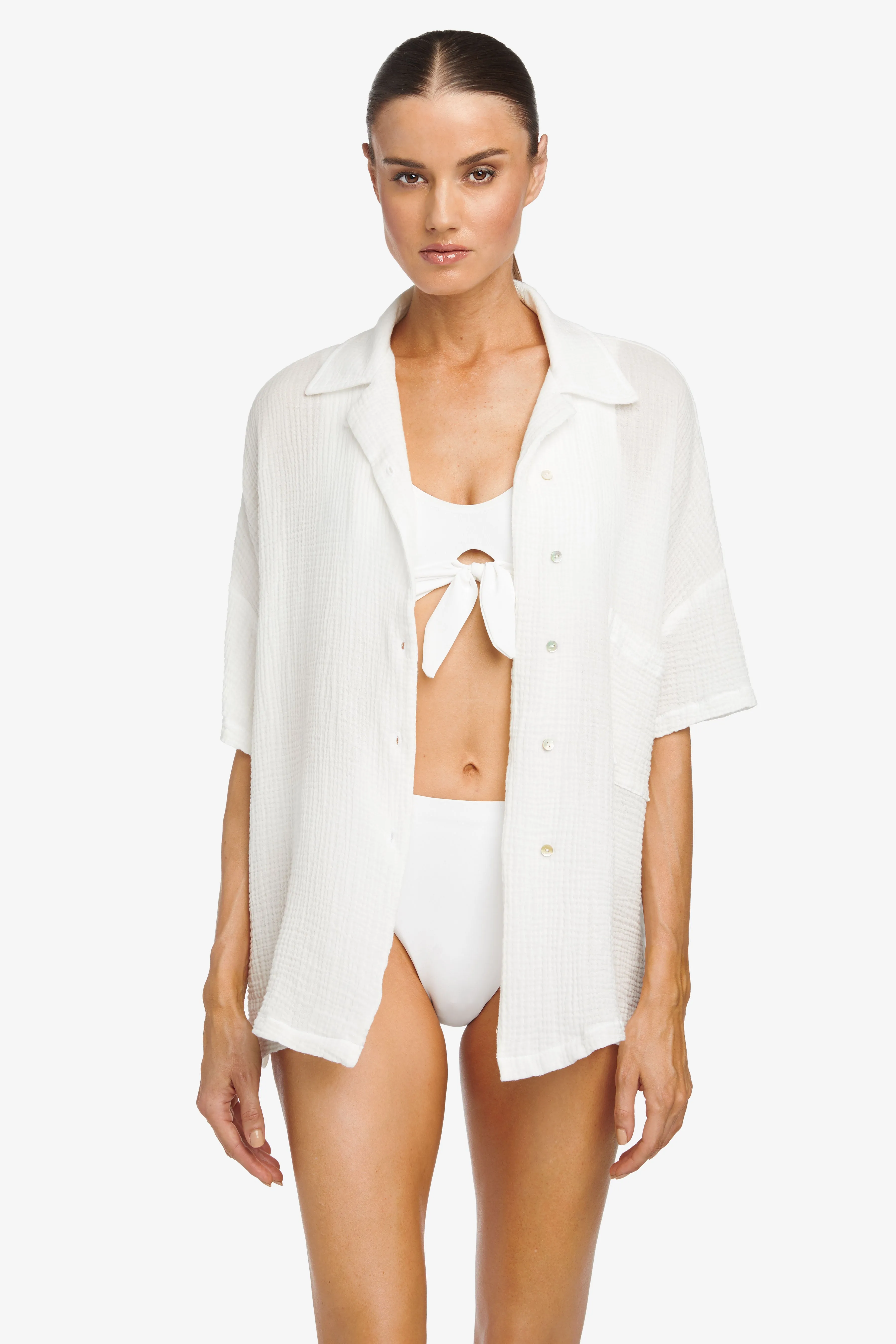 BUBBLE GAUZE OVERSIZE SHIRT
